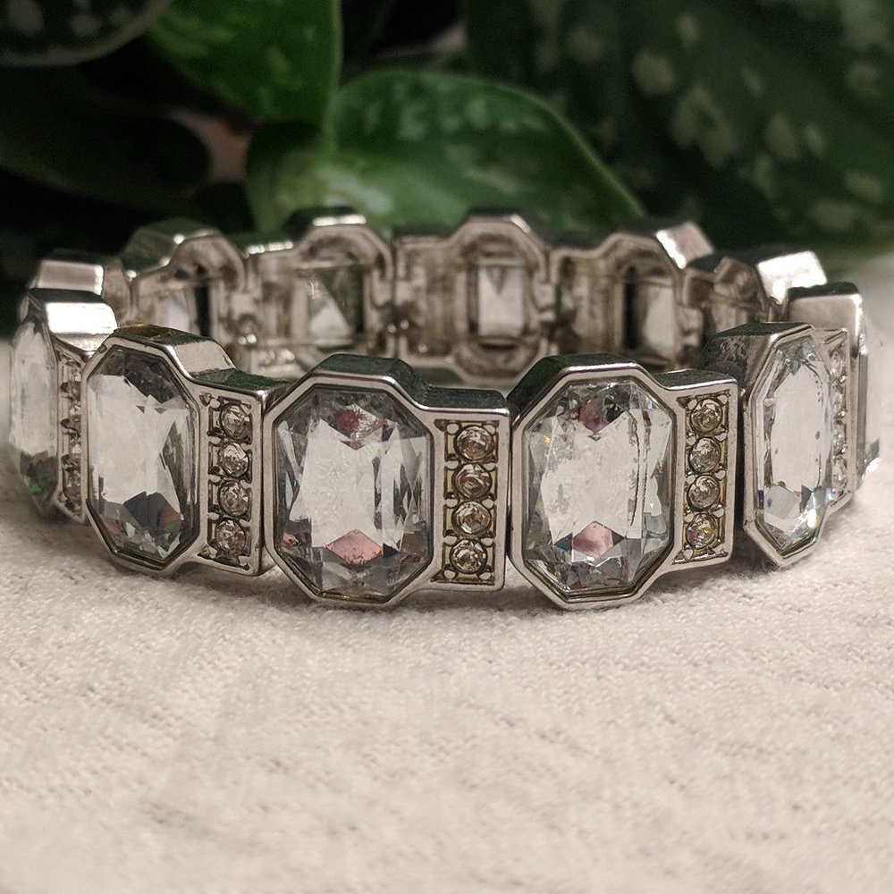Art Deco Silver Stretch Bracelet